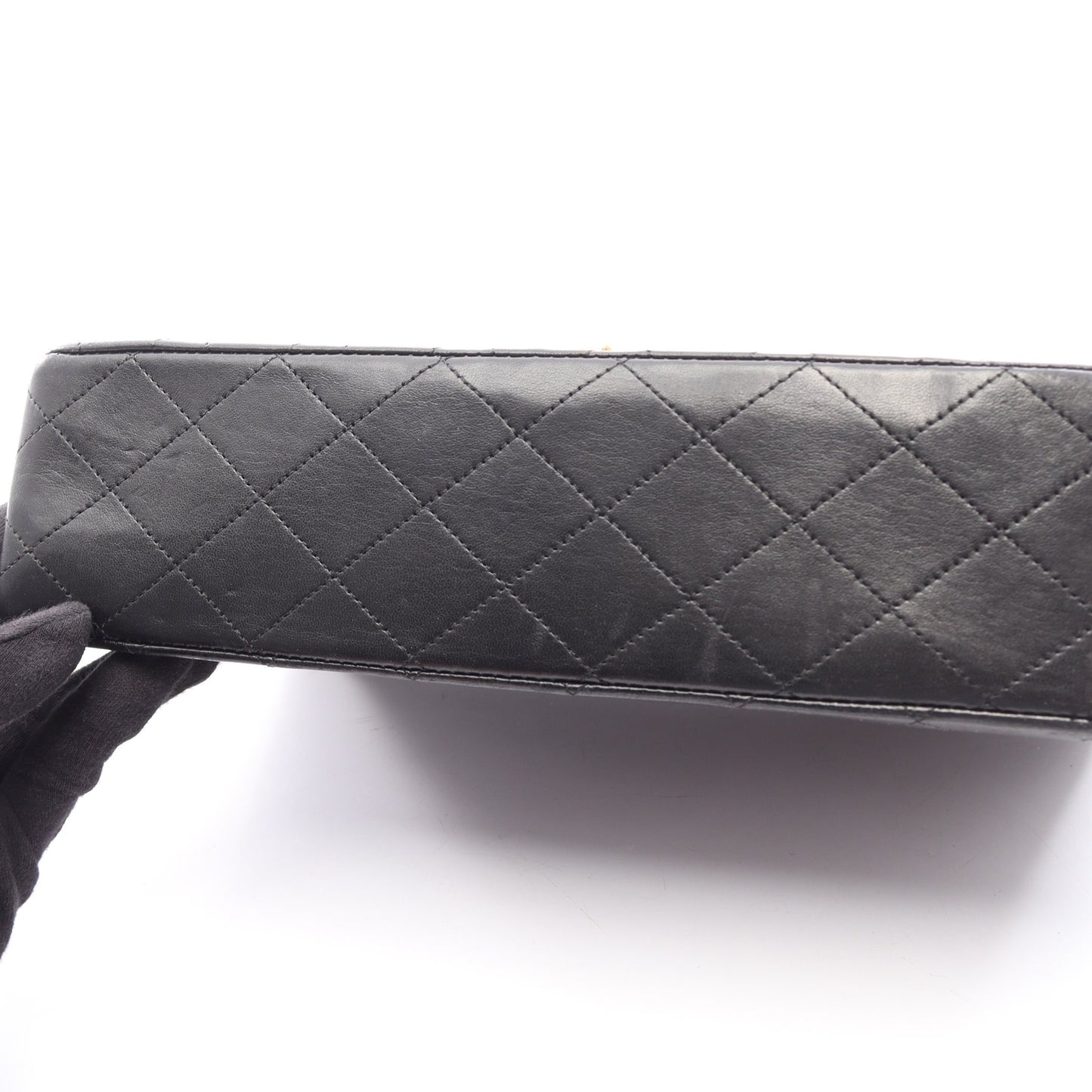 マトラッセ Wフラップ Wチェーンショルダーバッグ ラムスキン ブラック ゴールド金具 シャネル バッグ CHANEL