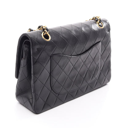 マトラッセ Wフラップ Wチェーンショルダーバッグ ラムスキン ブラック ゴールド金具 シャネル バッグ CHANEL
