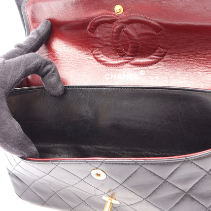 マトラッセ Wフラップ Wチェーンショルダーバッグ ラムスキン ブラック ゴールド金具 シャネル バッグ CHANEL