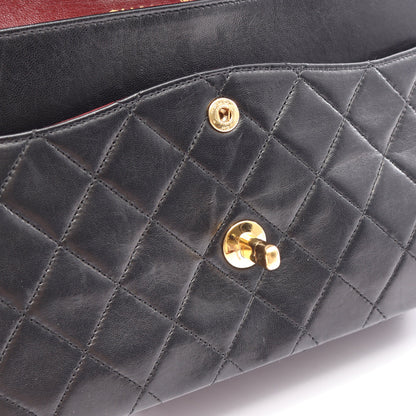 マトラッセ Wフラップ Wチェーンショルダーバッグ ラムスキン ブラック ゴールド金具 シャネル バッグ CHANEL