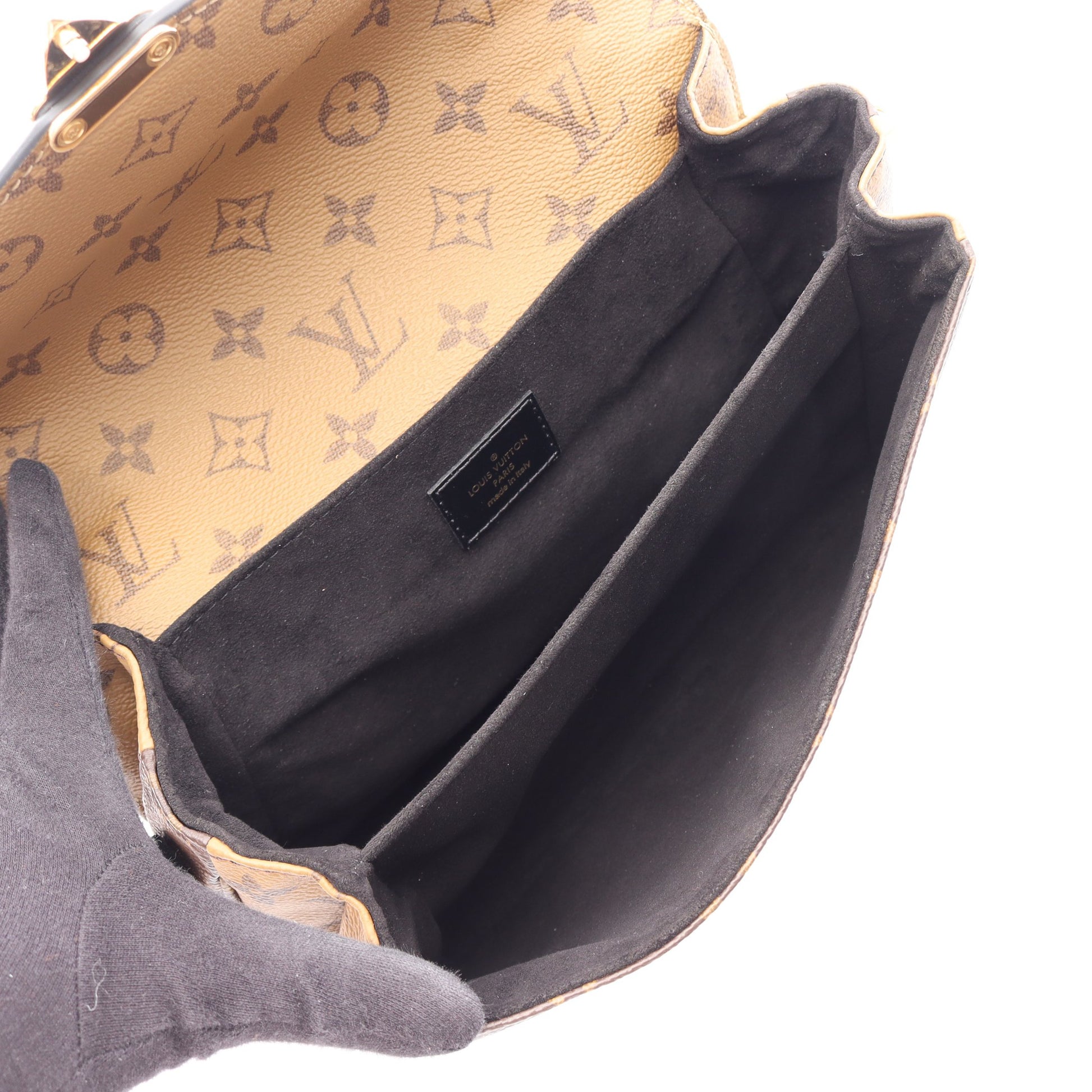 ポシェット メティス MM モノグラムリバース 2WAY ハンドバッグ PVC レザー ブラウン ブラック ルイヴィトン バッグ LOUIS VUITTON