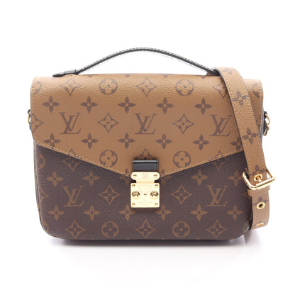 ポシェット メティス MM モノグラムリバース 2WAY ハンドバッグ PVC レザー ブラウン ブラック ルイヴィトン バッグ LOUIS VUITTON
