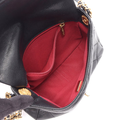 マトラッセ チェーンショルダーバッグ キャビアスキン ブラック ゴールド金具 シャネル バッグ CHANEL