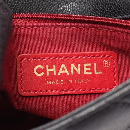 マトラッセ チェーンショルダーバッグ キャビアスキン ブラック ゴールド金具 シャネル バッグ CHANEL