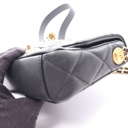 マトラッセ チェーンショルダーバッグ キャビアスキン ブラック ゴールド金具 シャネル バッグ CHANEL
