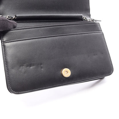 マトラッセ チェーンウォレット ツイード レザー ブラック ホワイト ゴールド金具 シャネル バッグ CHANEL