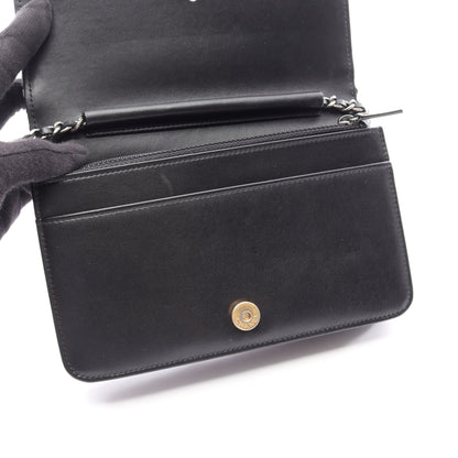 マトラッセ チェーンウォレット ツイード レザー ブラック ホワイト ゴールド金具 シャネル バッグ CHANEL