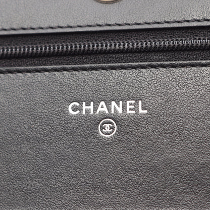 マトラッセ チェーンウォレット ツイード レザー ブラック ホワイト ゴールド金具 シャネル バッグ CHANEL