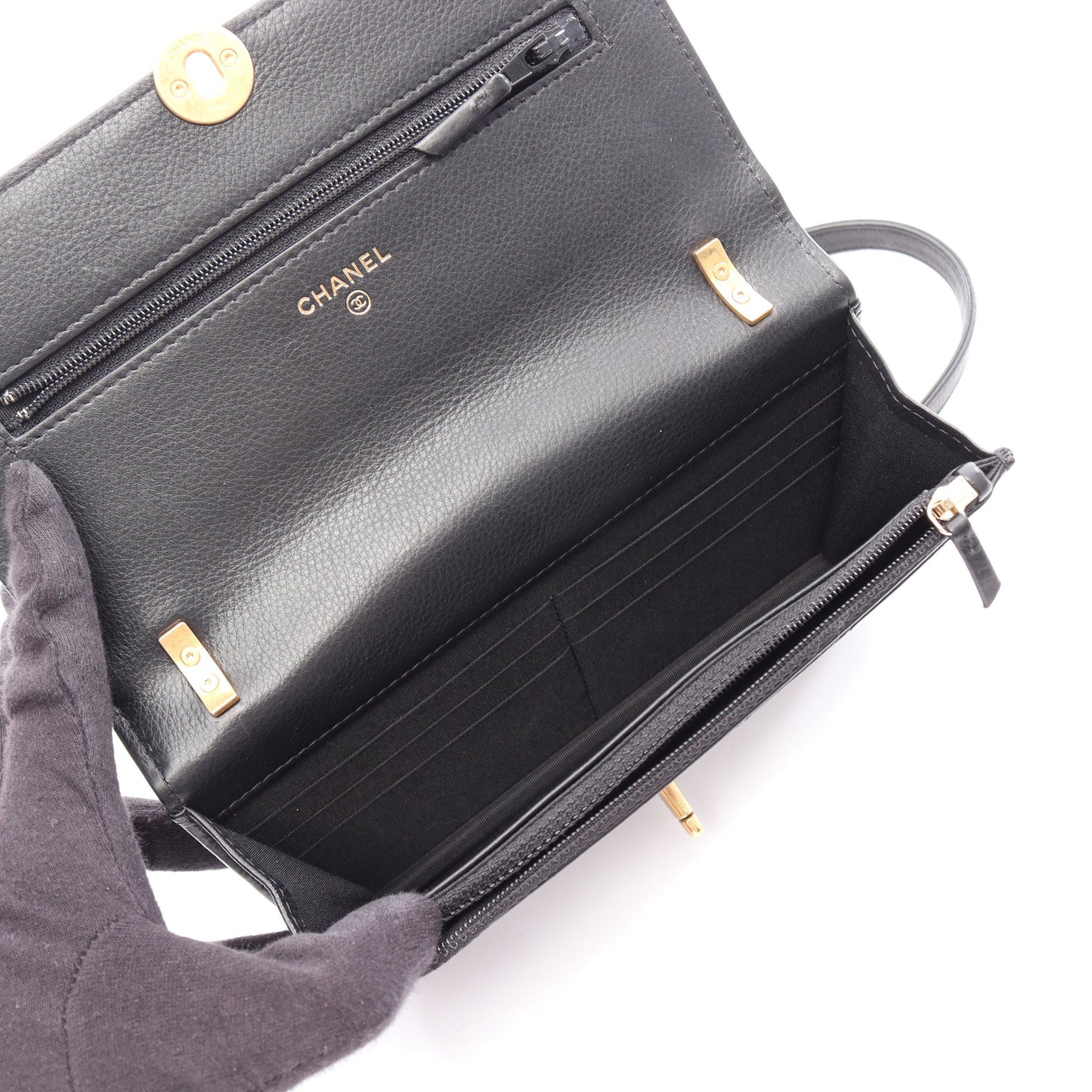 マトラッセ チェーンウォレット ラムスキン ブラック ゴールド金具 シャネル バッグ CHANEL