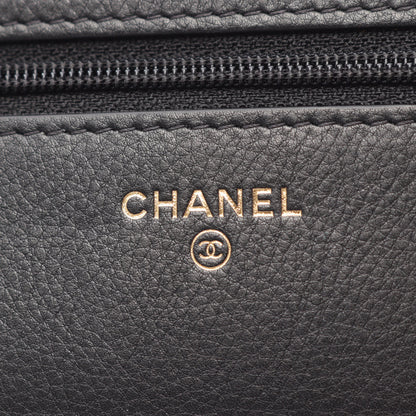 マトラッセ チェーンウォレット ラムスキン ブラック ゴールド金具 シャネル バッグ CHANEL