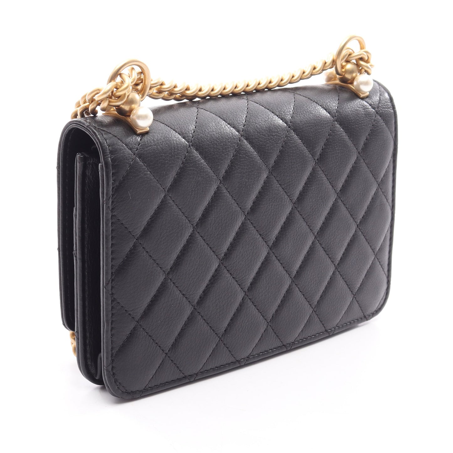 マトラッセ チェーンウォレット ラムスキン ブラック ゴールド金具 シャネル バッグ CHANEL
