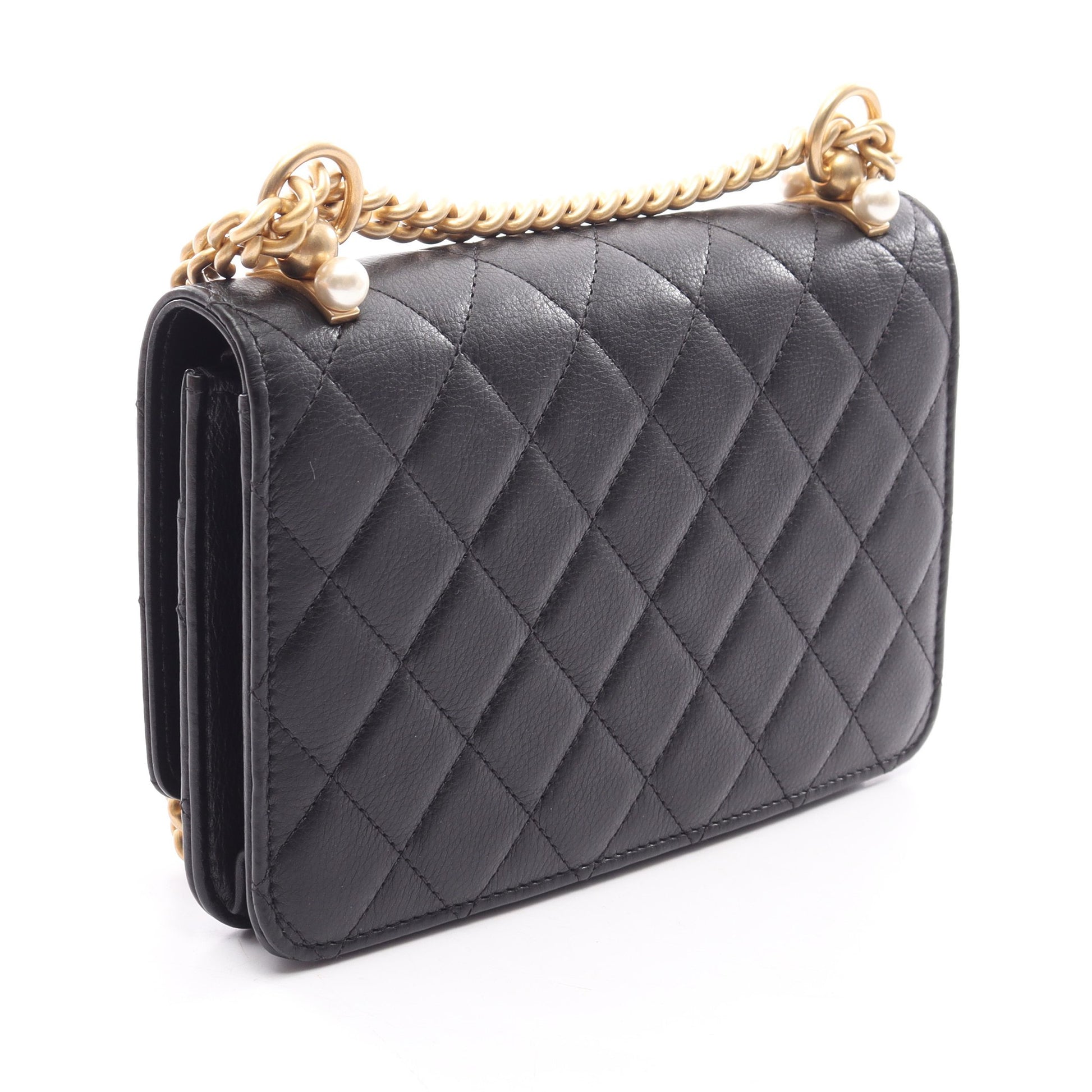 マトラッセ チェーンウォレット ラムスキン ブラック ゴールド金具 シャネル バッグ CHANEL