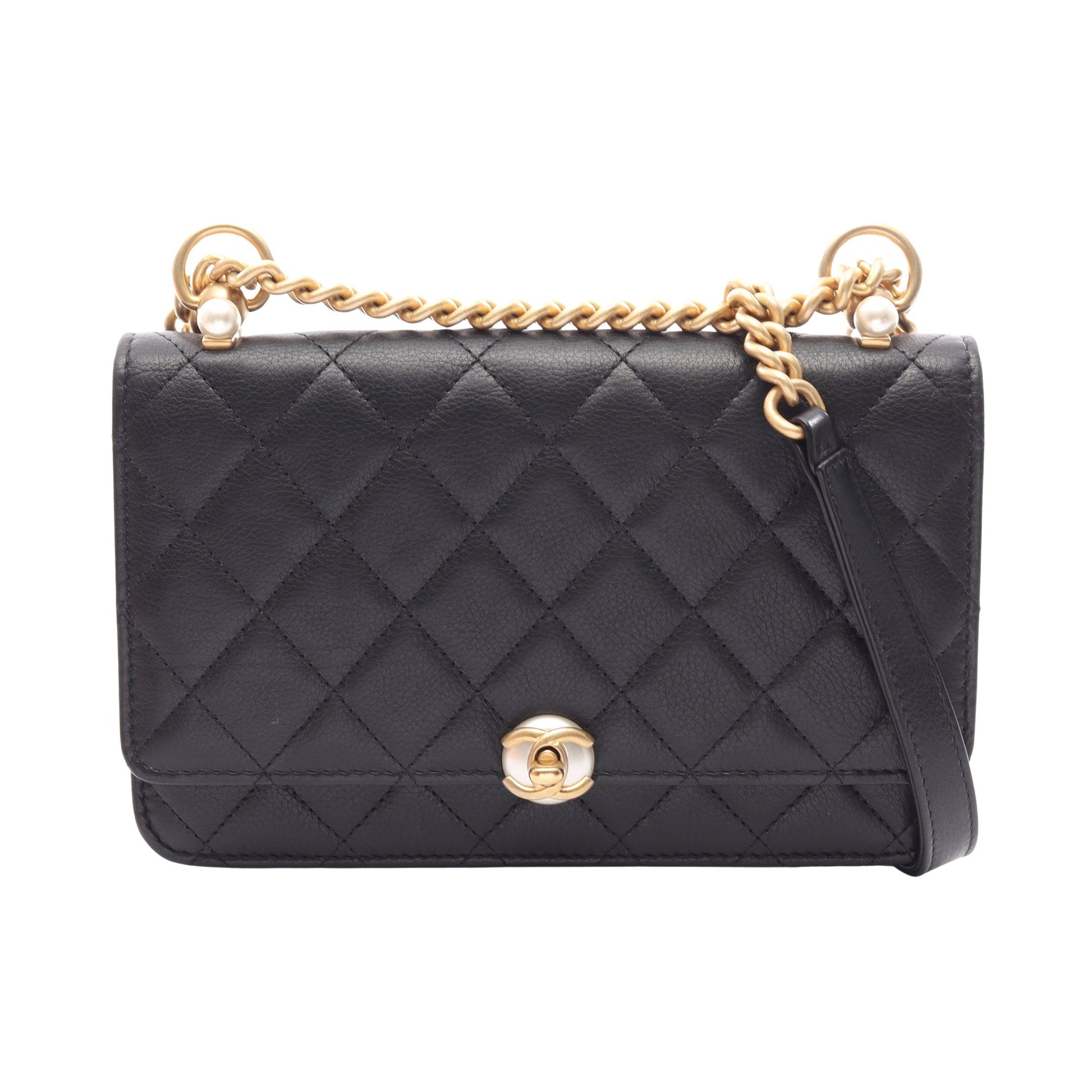 マトラッセ チェーンウォレット ラムスキン ブラック ゴールド金具 シャネル バッグ CHANEL
