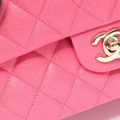 マトラッセ Wフラップ Wチェーンショルダーバッグ キャビアスキン ピンク ゴールド金具 シャネル バッグ CHANEL