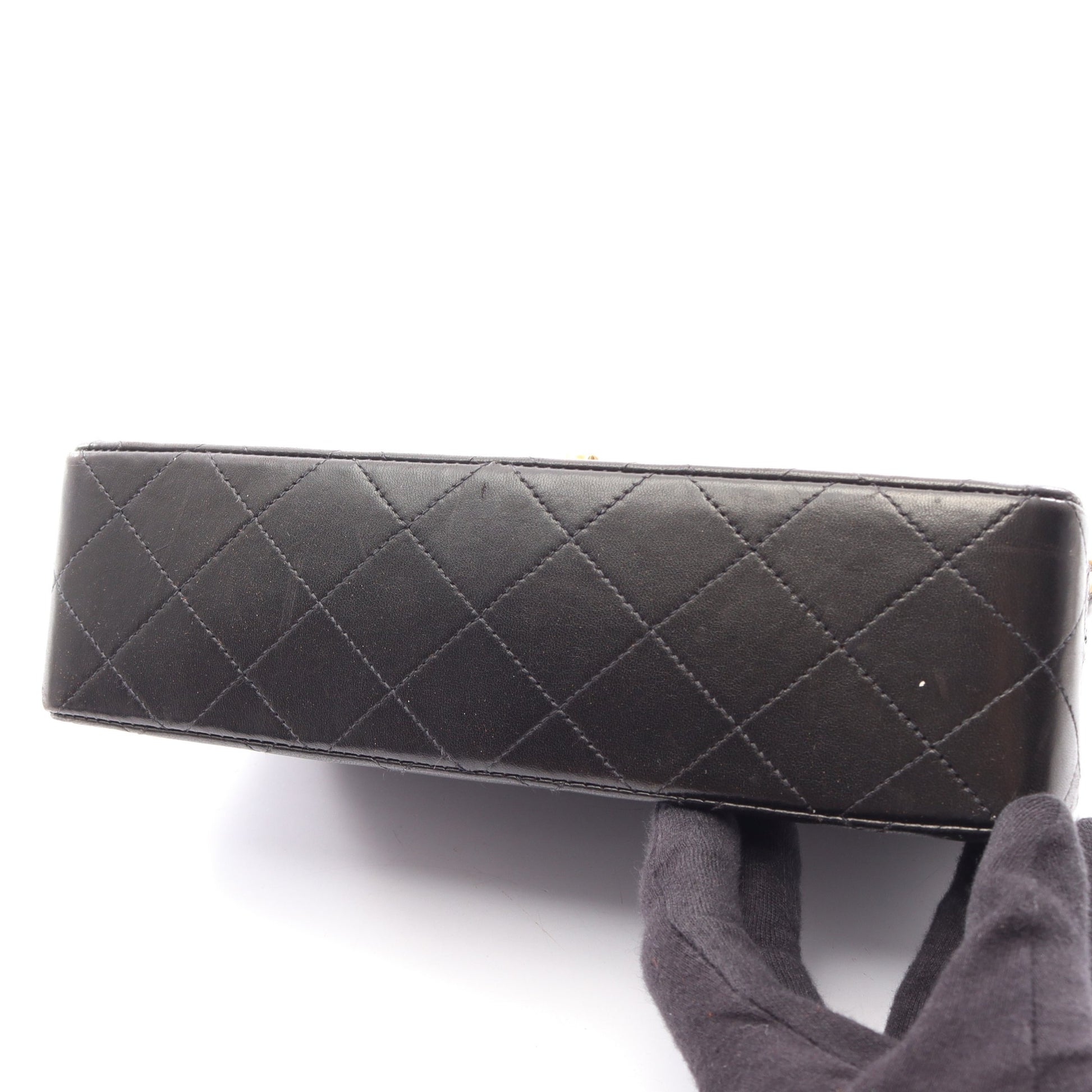 マトラッセ Wフラップ Wチェーンショルダーバッグ ラムスキン ブラック ゴールド金具 シャネル バッグ CHANEL