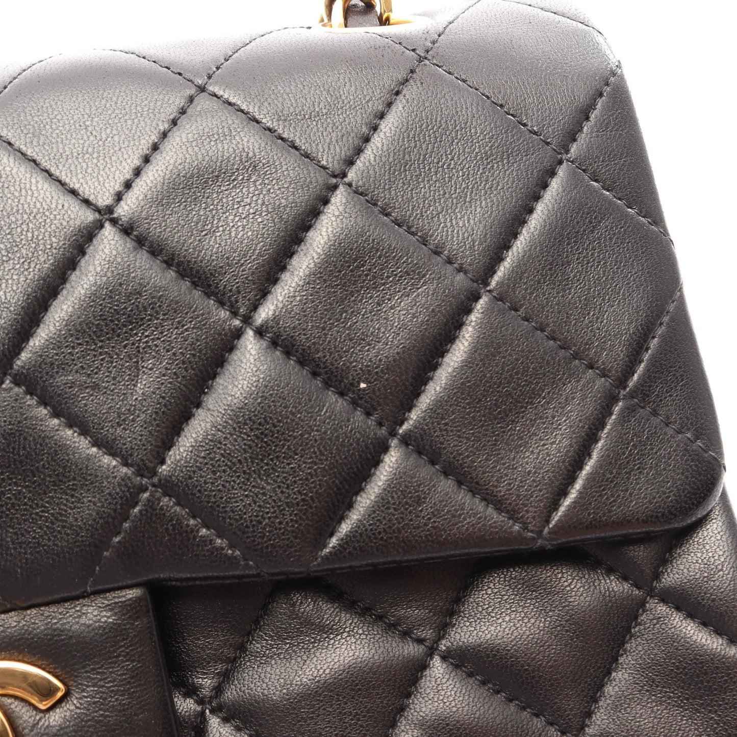 マトラッセ Wフラップ Wチェーンショルダーバッグ ラムスキン ブラック ゴールド金具 シャネル バッグ CHANEL