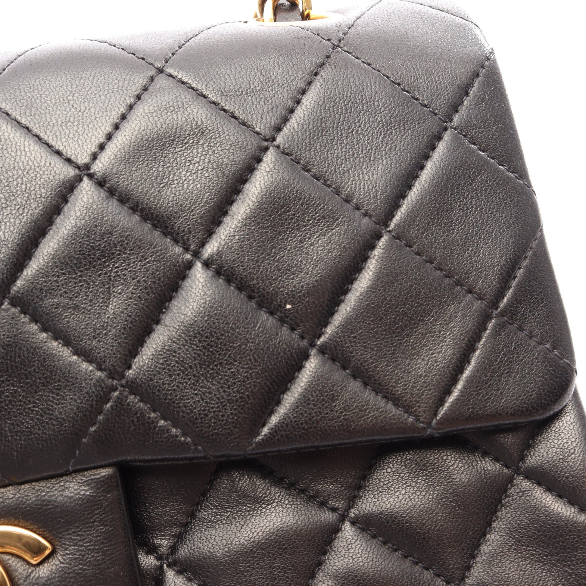 マトラッセ Wフラップ Wチェーンショルダーバッグ ラムスキン ブラック ゴールド金具 シャネル バッグ CHANEL