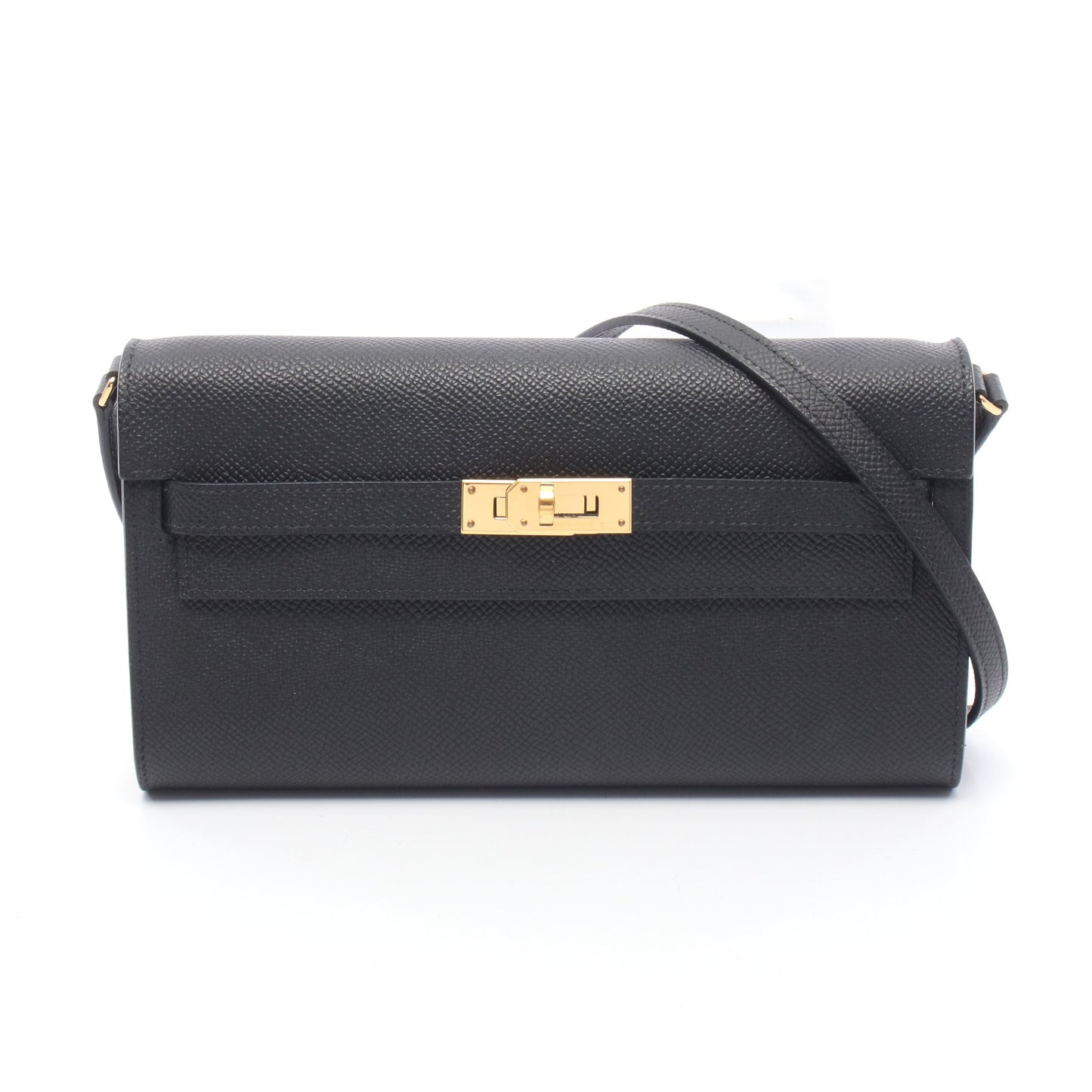 ケリートゥーゴー ショルダーウォレット ヴォーエプソン ブラック ゴールド金具 B刻印 エルメス バッグ HERMES
