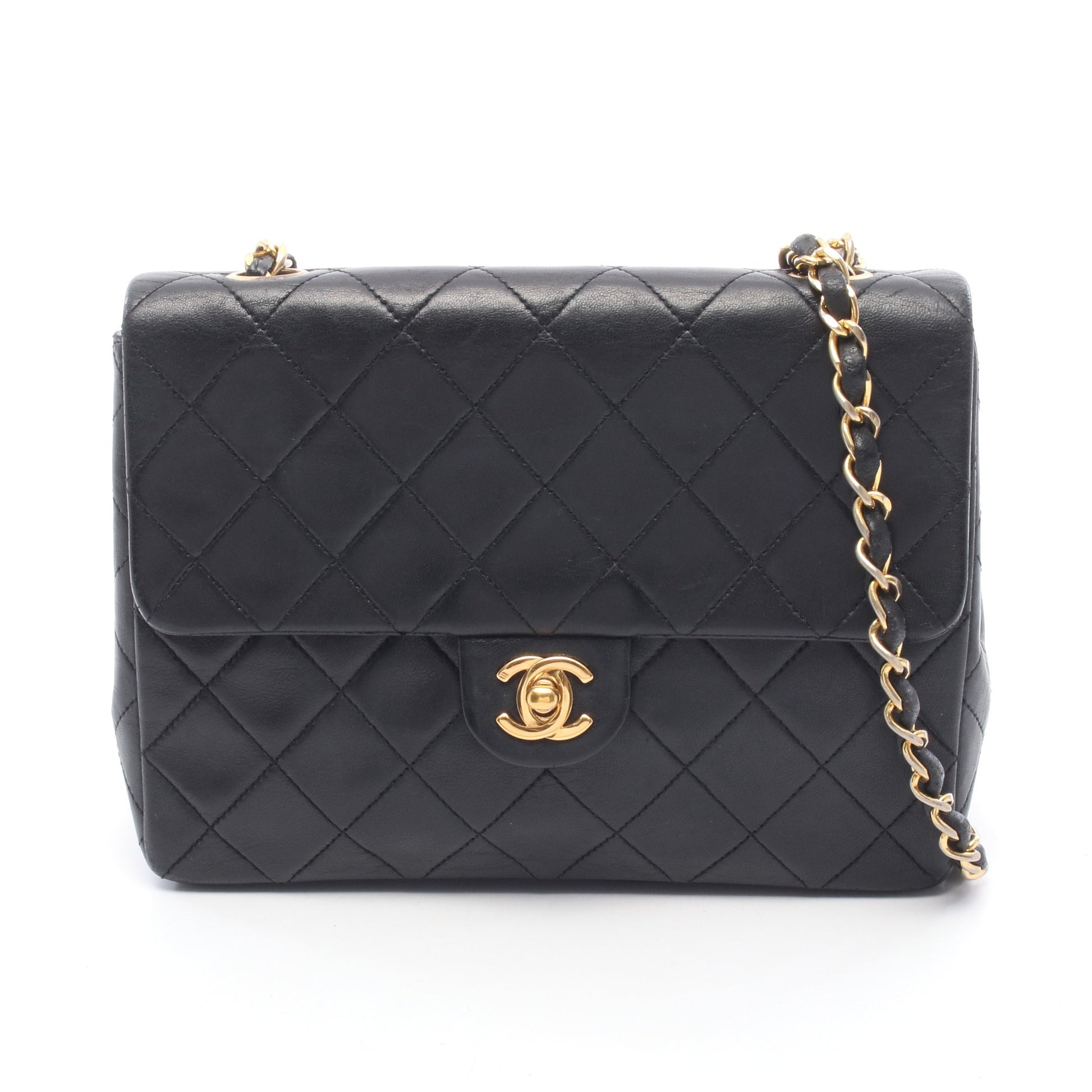 ミニマトラッセ20 チェーンショルダーバッグ ラムスキン ブラック ゴールド金具 シャネル バッグ CHANEL