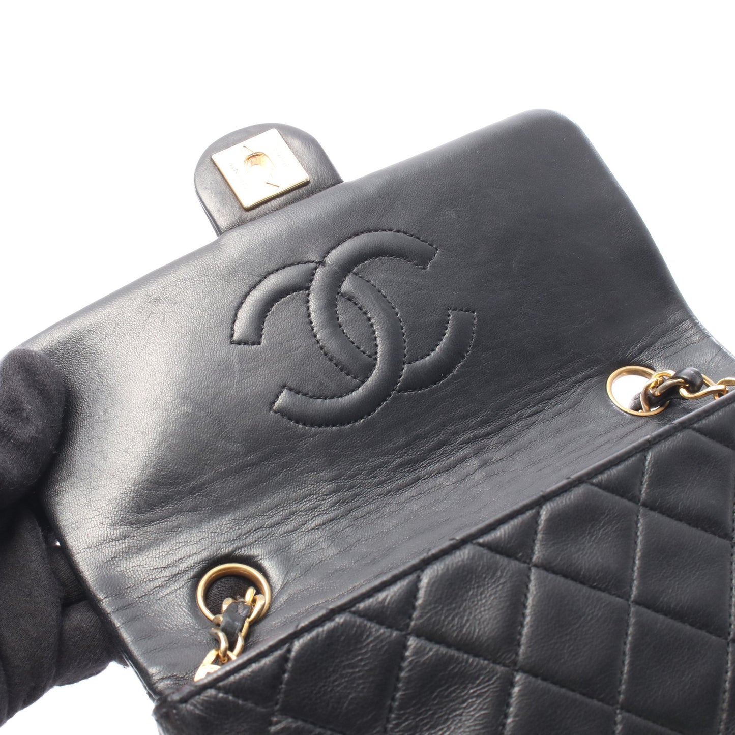 ミニマトラッセ20 チェーンショルダーバッグ ラムスキン ブラック ゴールド金具 シャネル バッグ CHANEL
