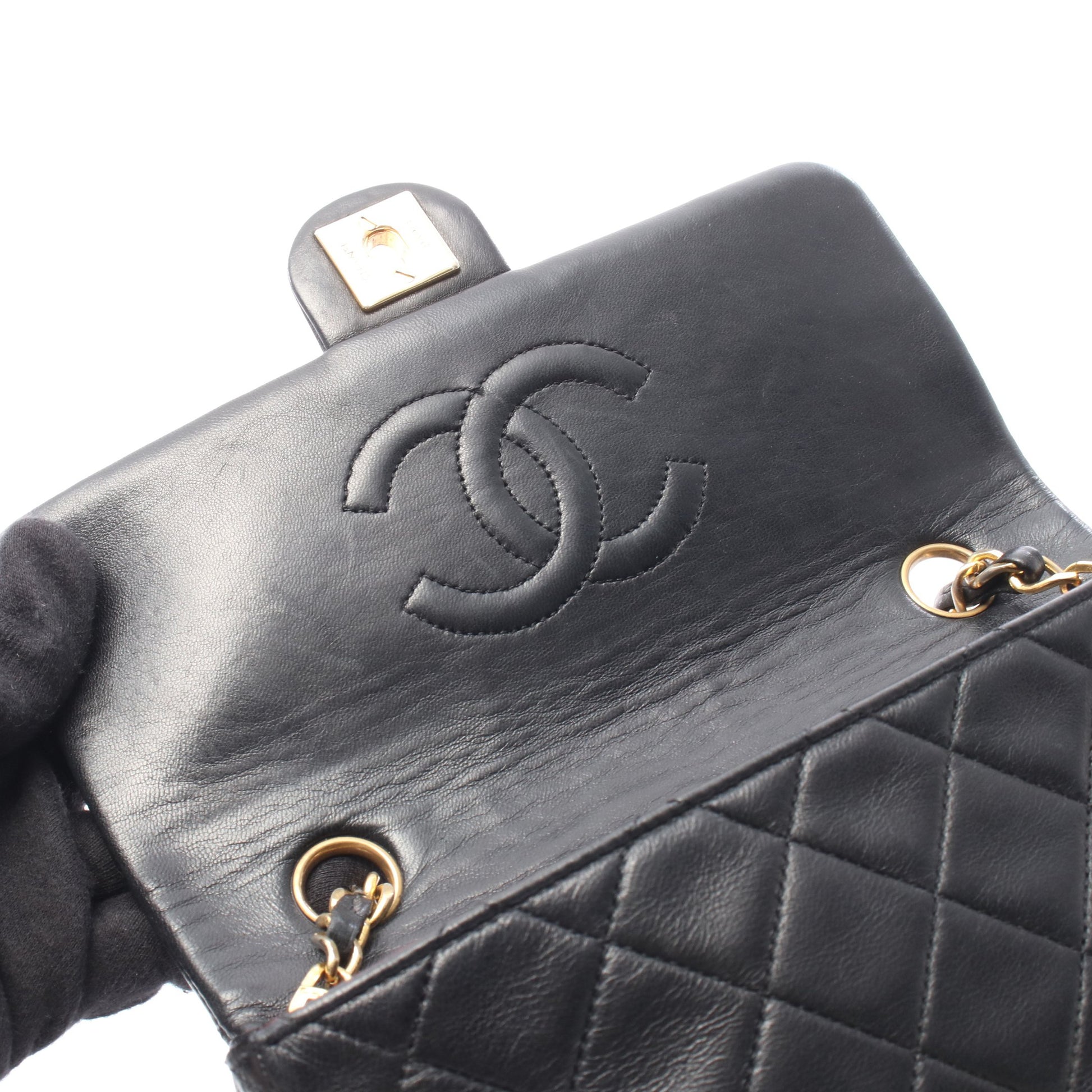 ミニマトラッセ20 チェーンショルダーバッグ ラムスキン ブラック ゴールド金具 シャネル バッグ CHANEL