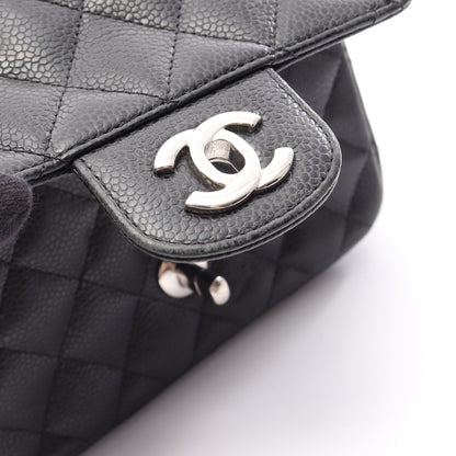 ミニマトラッセ チェーンショルダーバッグ キャビアスキン ブラック シルバー金具 シャネル バッグ CHANEL