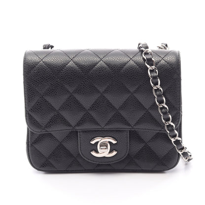 ミニマトラッセ チェーンショルダーバッグ キャビアスキン ブラック シルバー金具 シャネル バッグ CHANEL