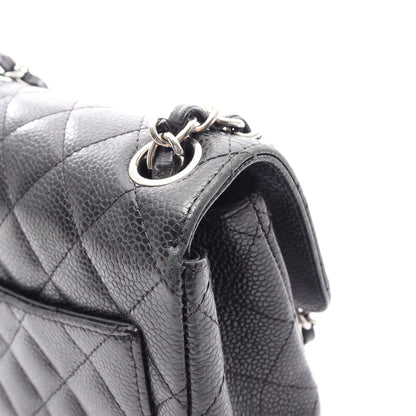 ミニマトラッセ チェーンショルダーバッグ キャビアスキン ブラック シルバー金具 シャネル バッグ CHANEL