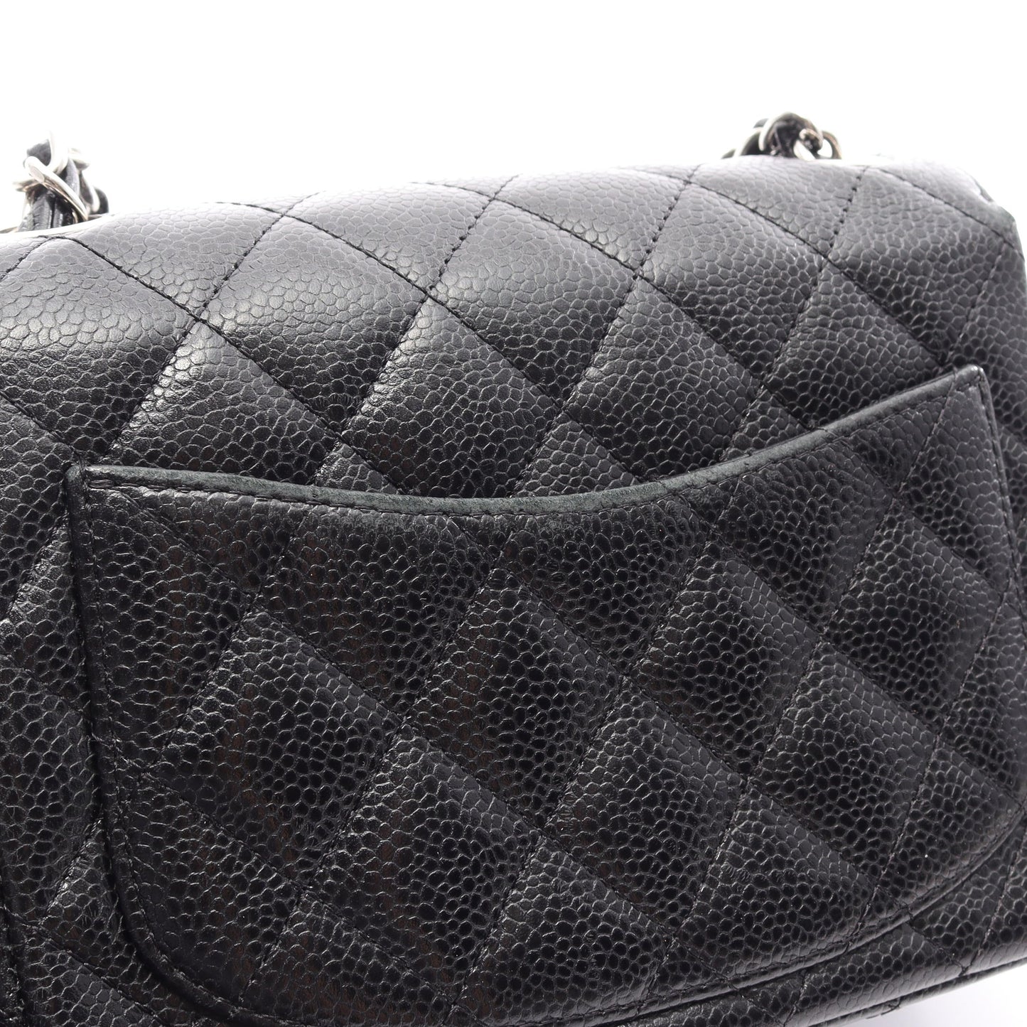 ミニマトラッセ チェーンショルダーバッグ キャビアスキン ブラック シルバー金具 シャネル バッグ CHANEL