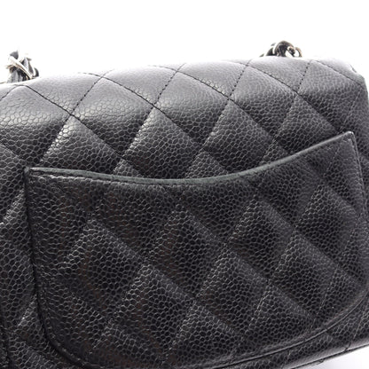 ミニマトラッセ チェーンショルダーバッグ キャビアスキン ブラック シルバー金具 シャネル バッグ CHANEL