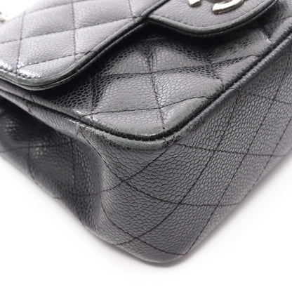 ミニマトラッセ チェーンショルダーバッグ キャビアスキン ブラック シルバー金具 シャネル バッグ CHANEL