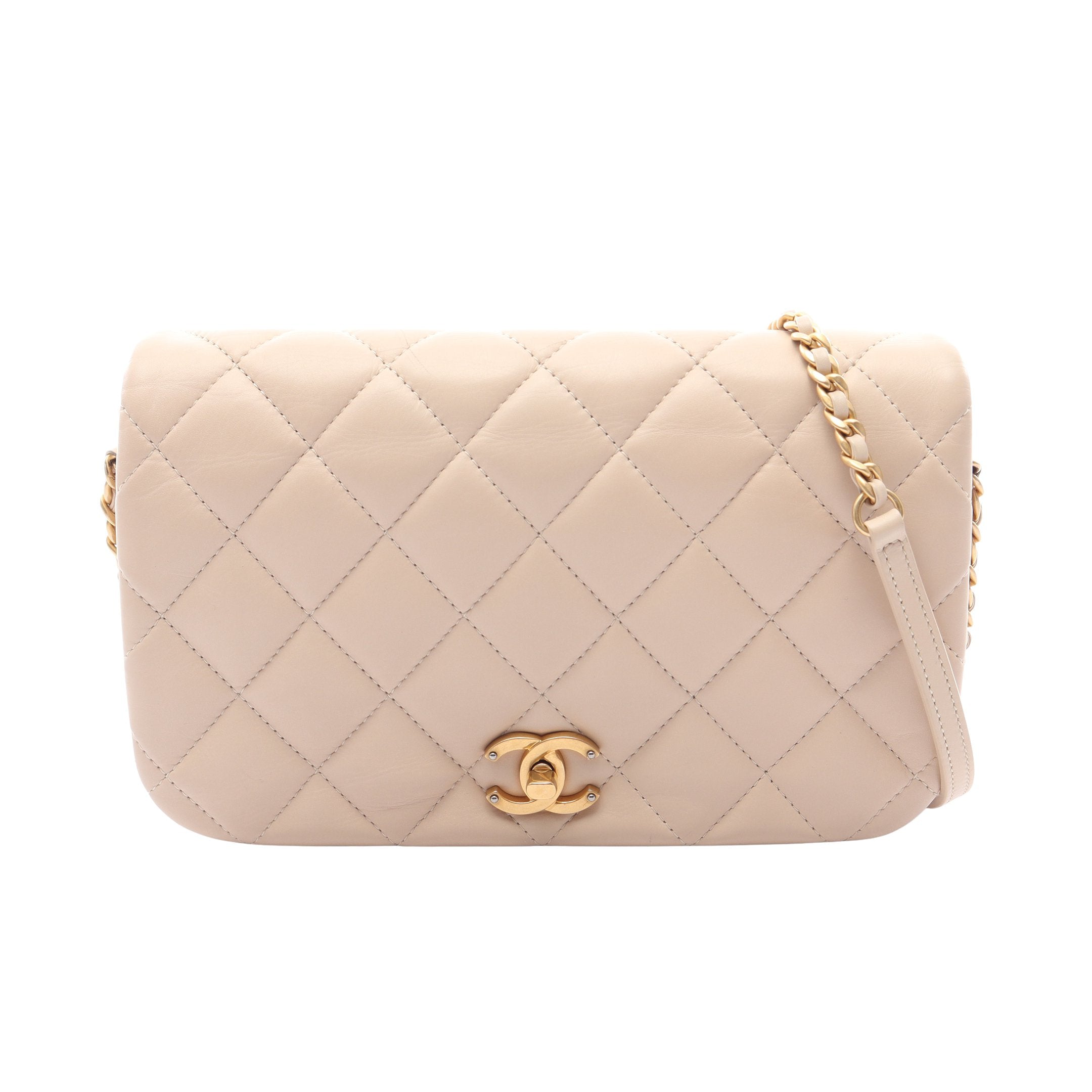 CHANEL バッグ マトラッセWフラップチェーンショルダ ショルダーバッグ ベージュ マトラッセ クラシック フルフラップ チェーンショルダーバッグ レザー