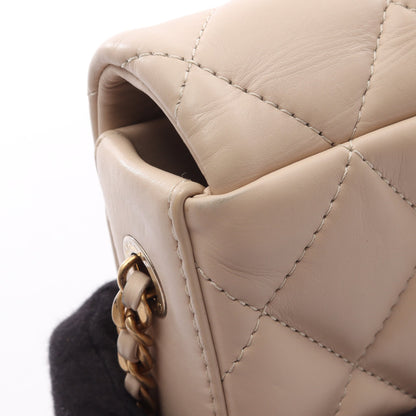 マトラッセ クラシック フルフラップ チェーンショルダーバッグ レザー ベージュ ゴールド金具 シャネル バッグ CHANEL