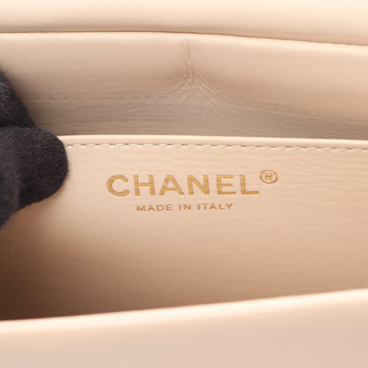 マトラッセ クラシック フルフラップ チェーンショルダーバッグ レザー ベージュ ゴールド金具 シャネル バッグ CHANEL
