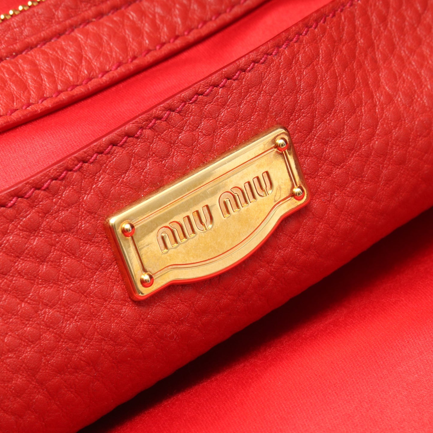 VIT.DAINO 2WAY ショルダーバッグ トートバッグ レザー レッド ミュウミュウ バッグ miu miu