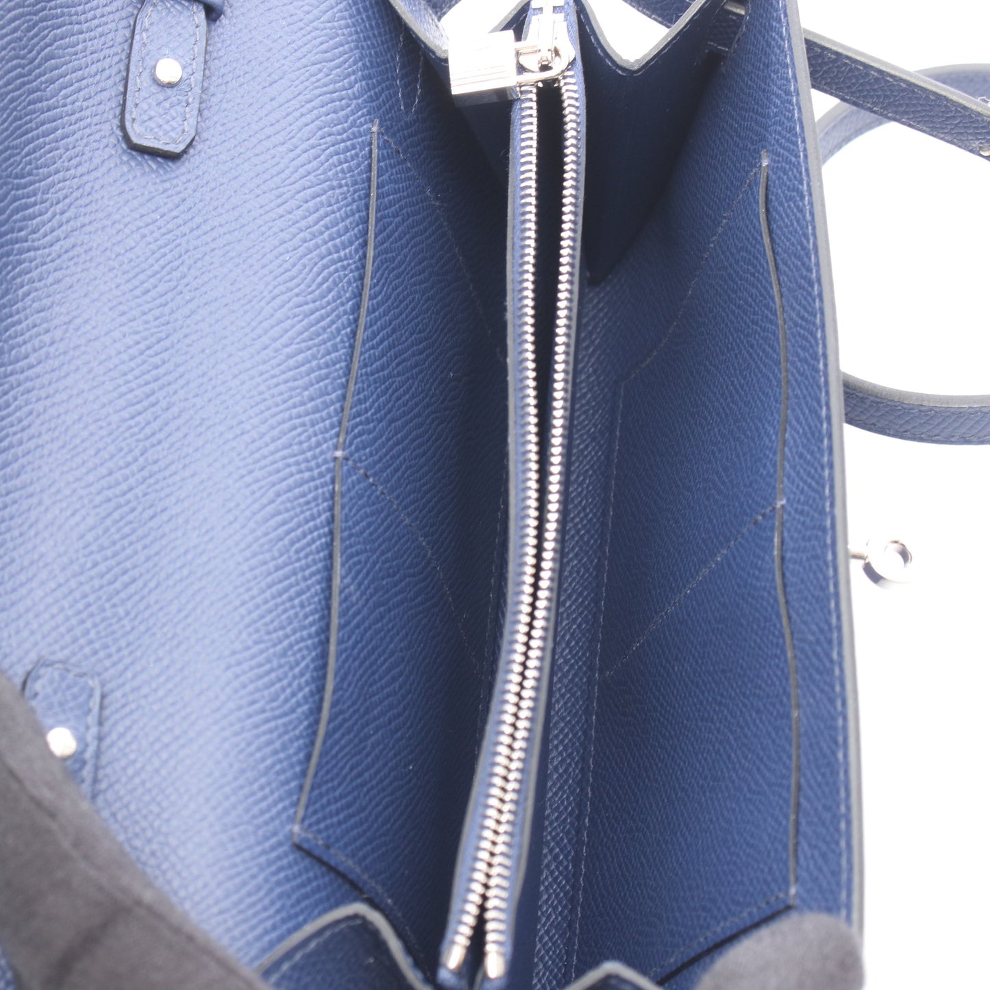 ケリートゥーゴー ブルーサフィール ショルダーウォレット ヴォーエプソン ブルー シルバー金具 W刻印 エルメス バッグ HERMES