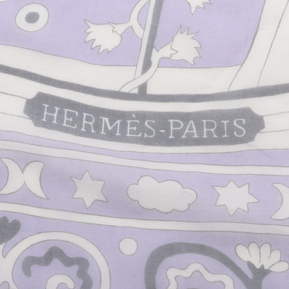 カレ140 モスリン Peuple du Vent スカーフ ショール シルク パープル マルチカラー エルメス 財布・小物 HERMES