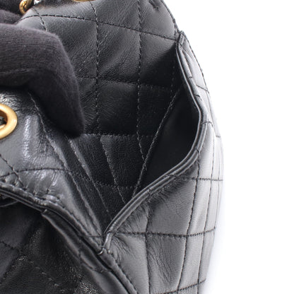 マトラッセ スモールフラップ チェーンショルダーバッグ レザー ブラック ゴールド金具 シャネル バッグ CHANEL