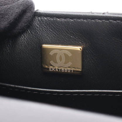 マトラッセ スモールフラップ チェーンショルダーバッグ レザー ブラック ゴールド金具 シャネル バッグ CHANEL