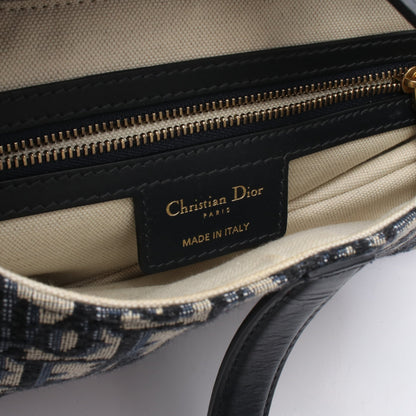 SADDLE サドル オブリーク ハンドバッグ キャンバス レザー ネイビー グレー クリスチャンディオール バッグ Christian Dior
