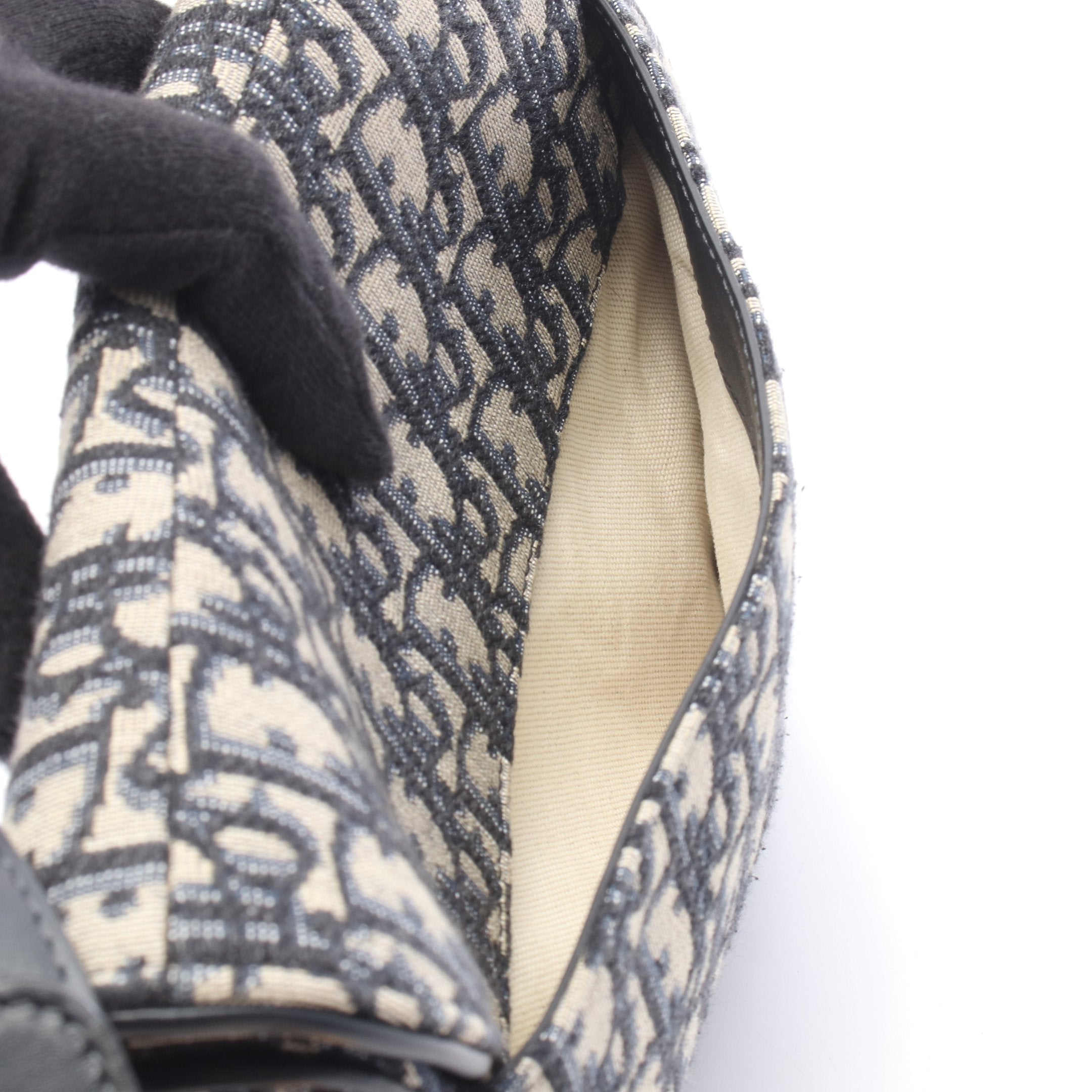 SADDLE サドル オブリーク ハンドバッグ キャンバス レザー ネイビー