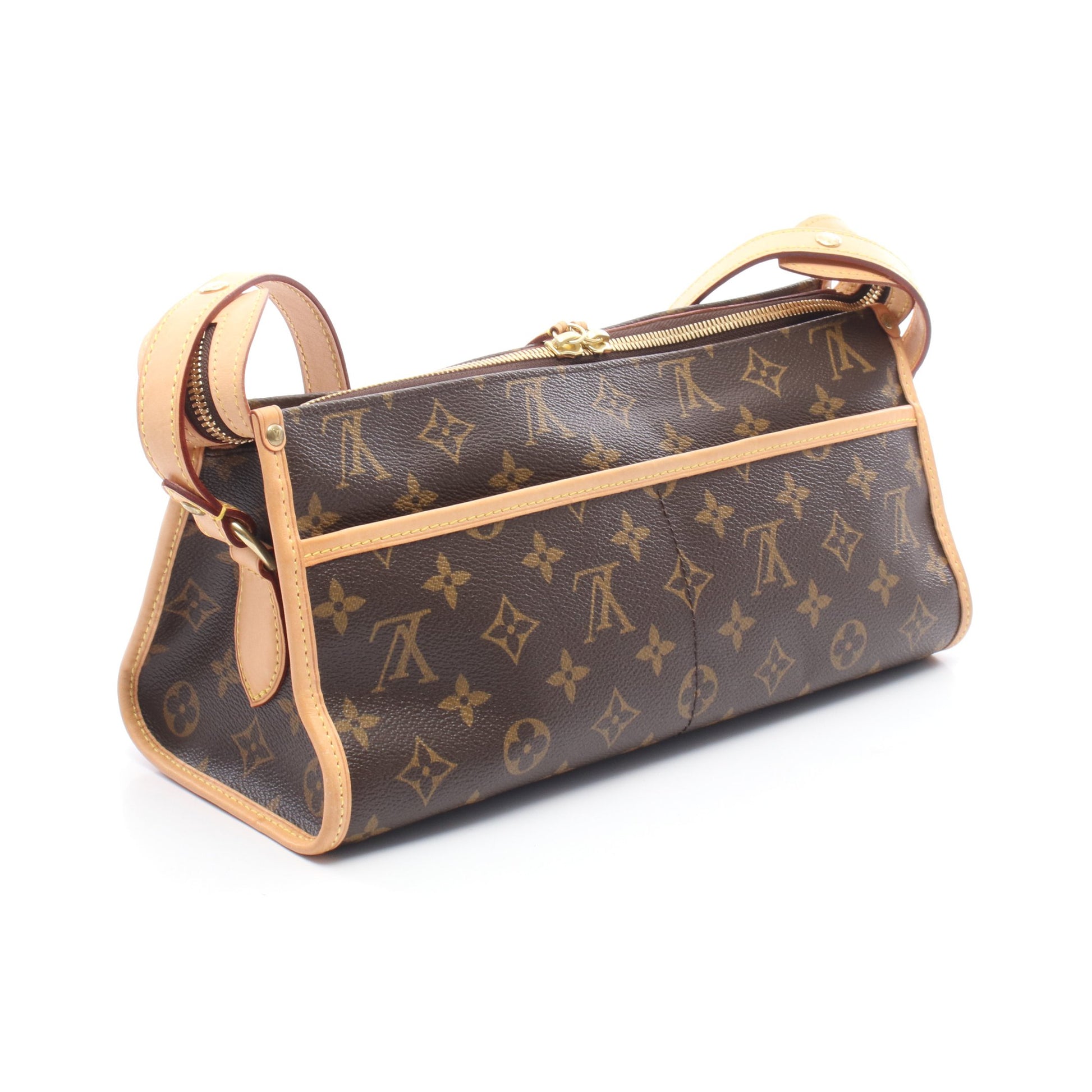 ポパンクール ロン モノグラム ショルダーバッグ PVC レザー ブラウン ルイヴィトン バッグ LOUIS VUITTON