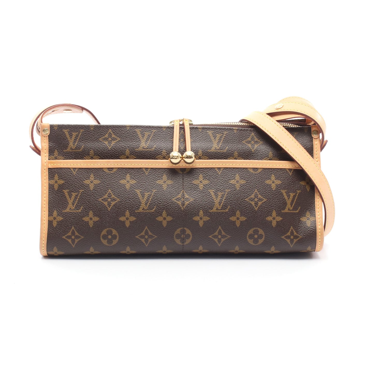 ポパンクール ロン モノグラム ショルダーバッグ PVC レザー ブラウン ルイヴィトン バッグ LOUIS VUITTON