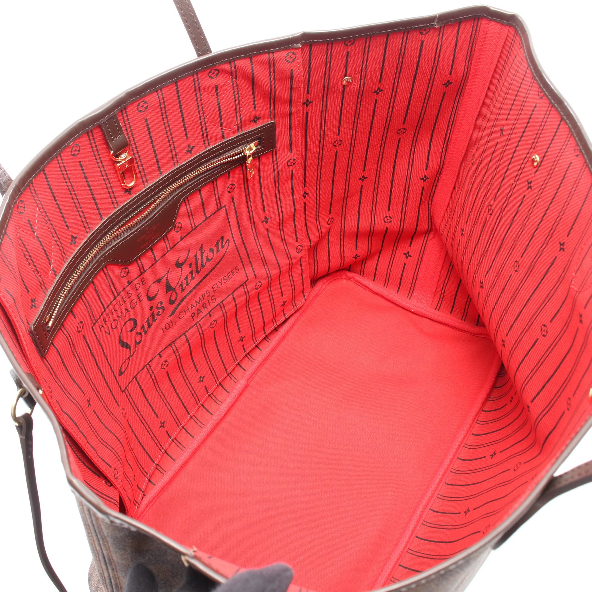 ネヴァーフルGM ダミエエベヌ ショルダーバッグ トートバッグ PVC レザー ブラウン ルイヴィトン バッグ LOUIS VUITTON