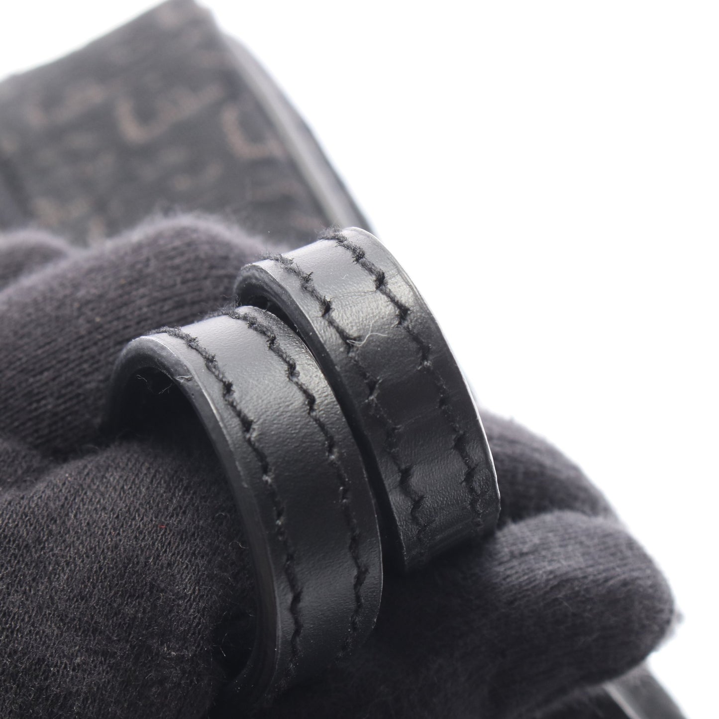 ストリートシック トロッター ハンドバッグ キャンバス レザー ブラック クリスチャンディオール バッグ Christian Dior