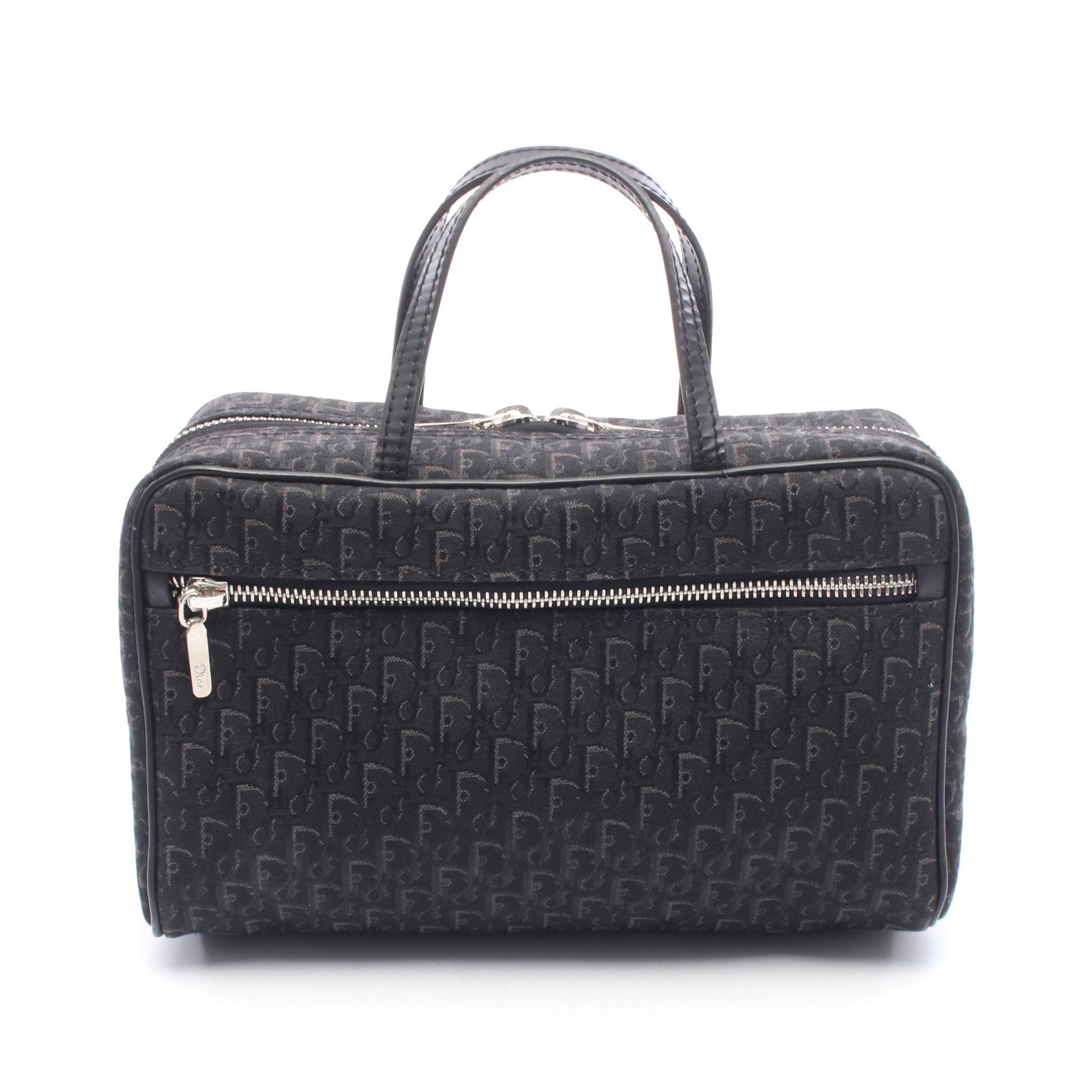ストリートシック トロッター ハンドバッグ キャンバス レザー ブラック クリスチャンディオール バッグ Christian Dior