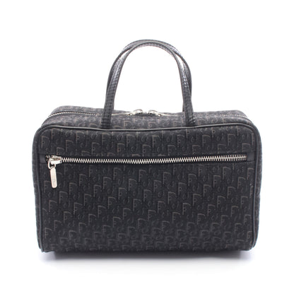 ストリートシック トロッター ハンドバッグ キャンバス レザー ブラック クリスチャンディオール バッグ Christian Dior