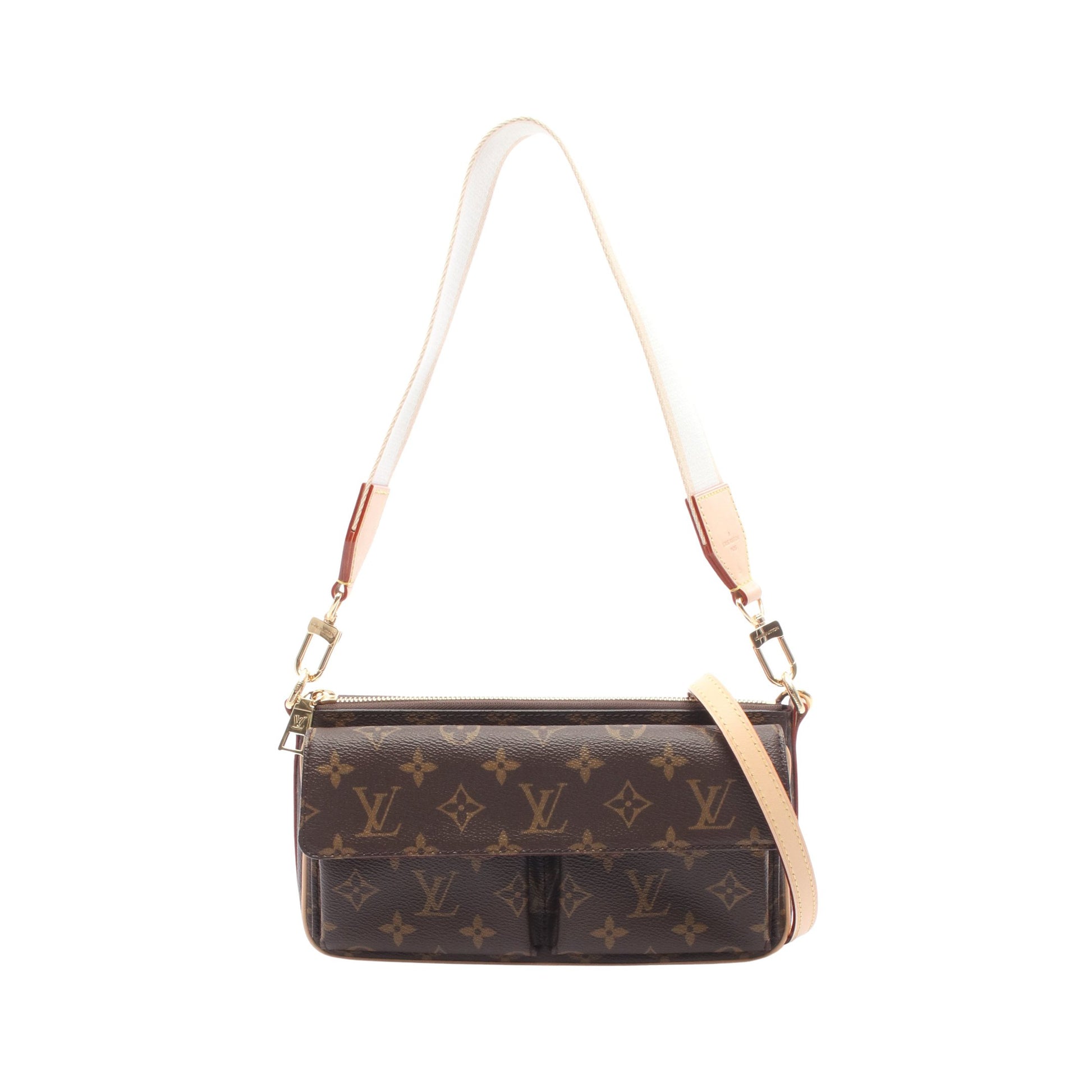 ヴィヴァシテ モノグラム ワンショルダーバッグ PVC レザー ブラウン ルイヴィトン バッグ LOUIS VUITTON