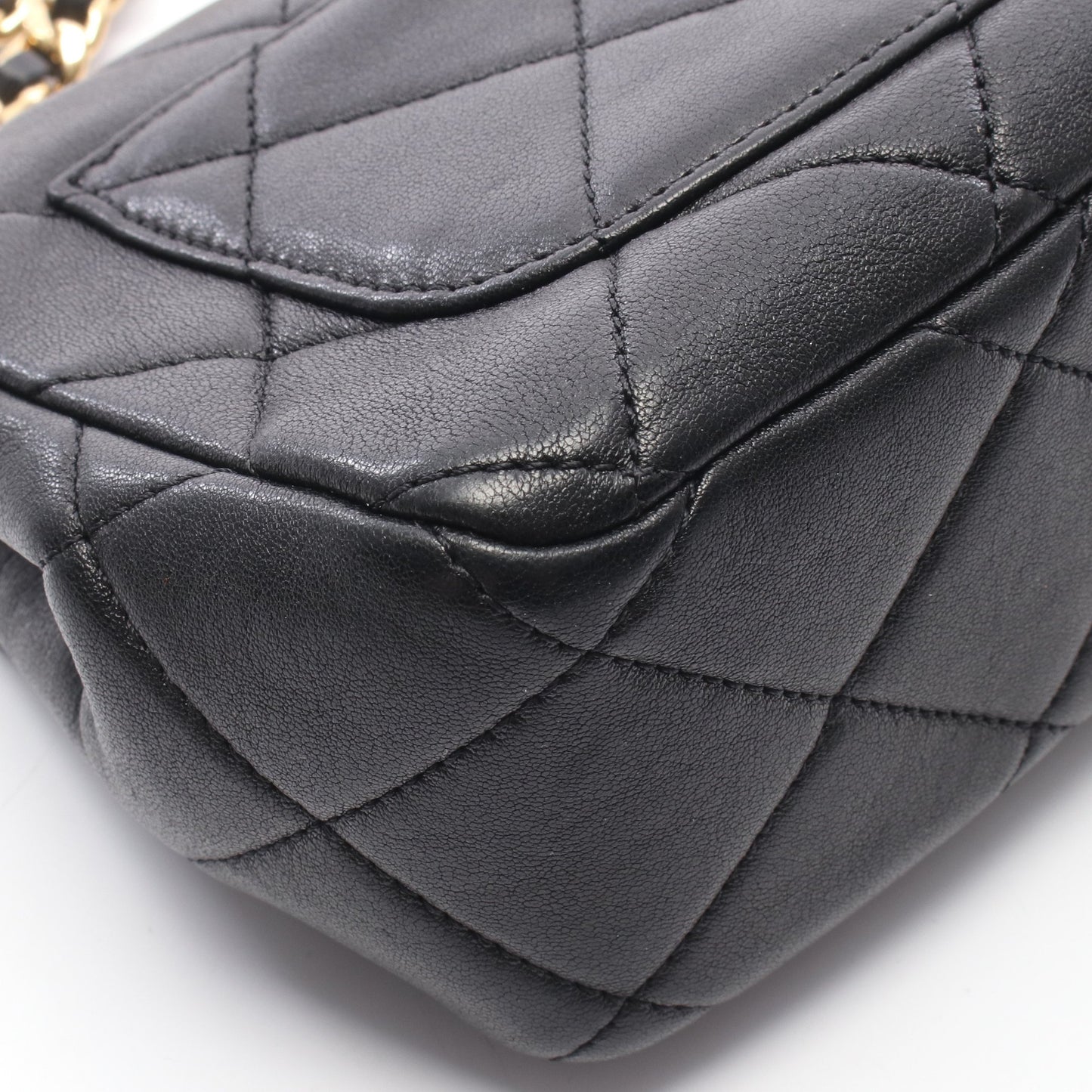 ミニマトラッセ トップハンドル 2WAY チェーンショルダーバッグ ラムスキン ブラック ゴールド金具 シャネル バッグ CHANEL