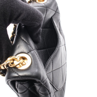 ミニマトラッセ トップハンドル 2WAY チェーンショルダーバッグ ラムスキン ブラック ゴールド金具 シャネル バッグ CHANEL